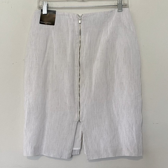 NWT Linen Banana Republic Sz 4 Micro Stripe Pencil Skirt - Picture 3 of 10